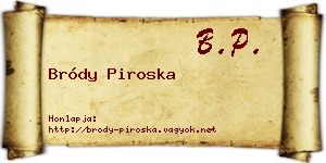 Bródy Piroska névjegykártya